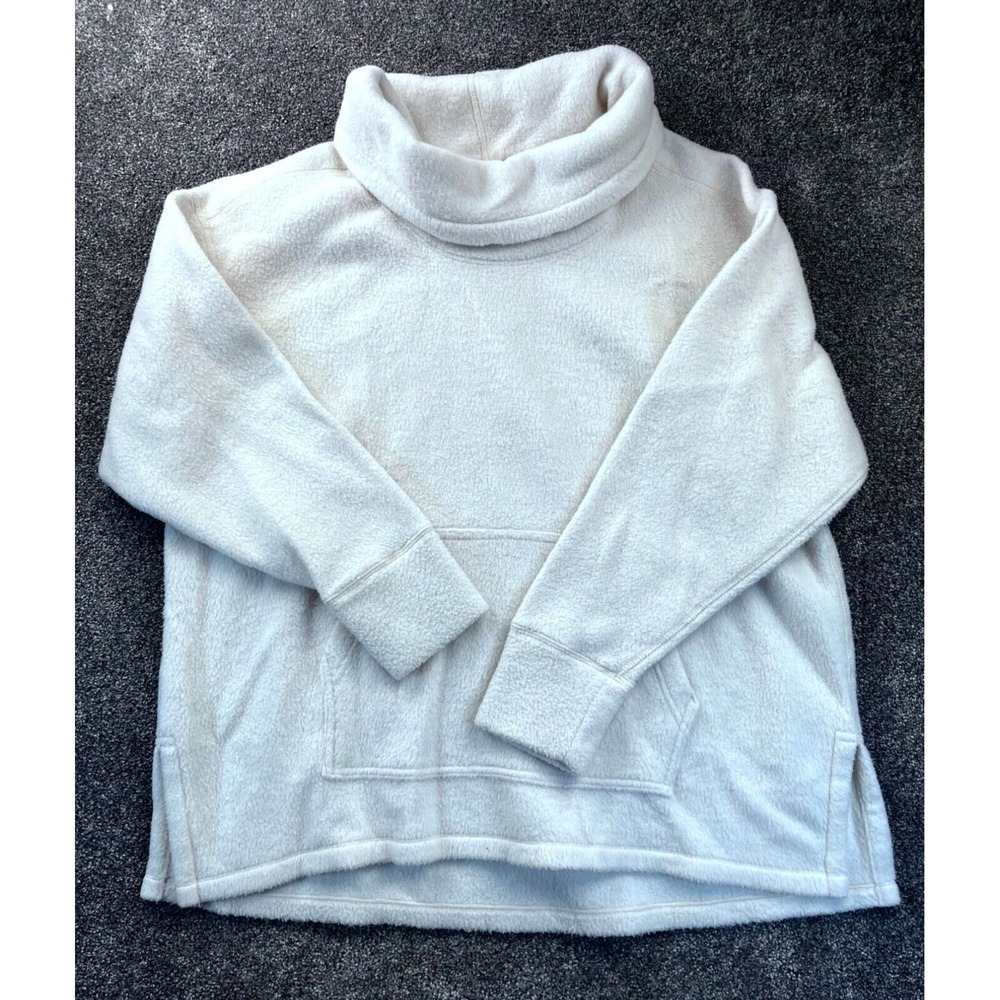 Nike Womens White Fleece Mock Neck‎ Pullover Sweatshirt Size S